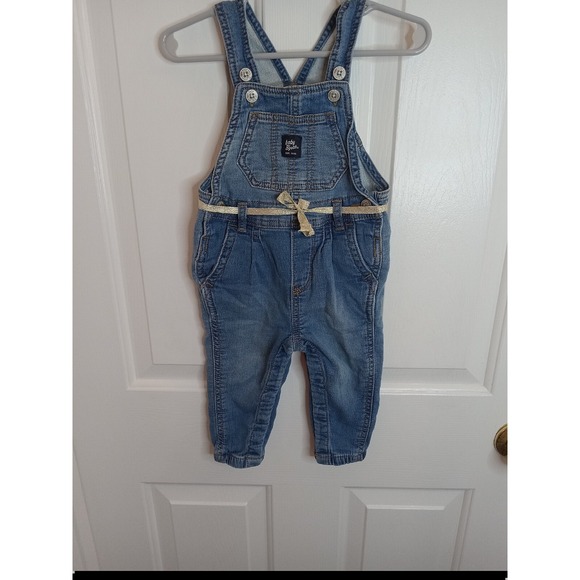 OshKosh B’gosh Other - Baby B'Gosh Overalls With Gold Ribbon Belt Accent Baby Girl 12 Months